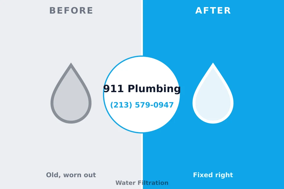 Before and after: plumbing repair Lake Camelot, WI